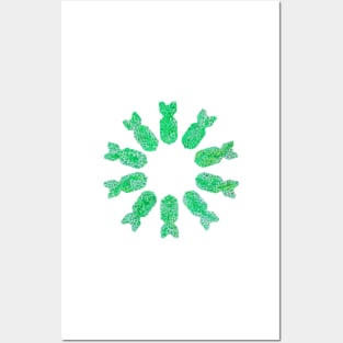 Crazy Daisy (green) Posters and Art